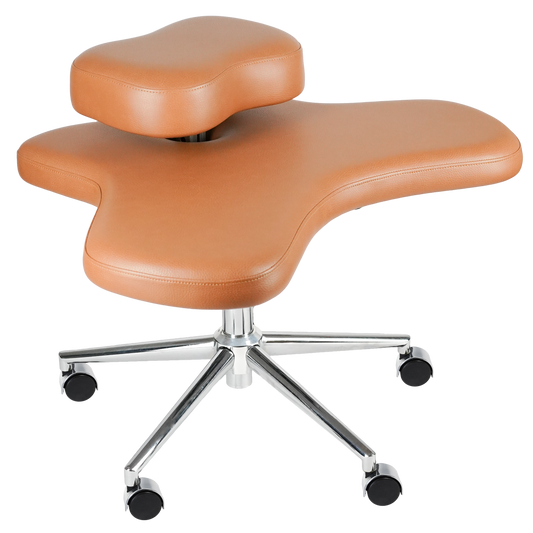 Yogi Seat Schneidersitzstuhl in Cognacc Braun